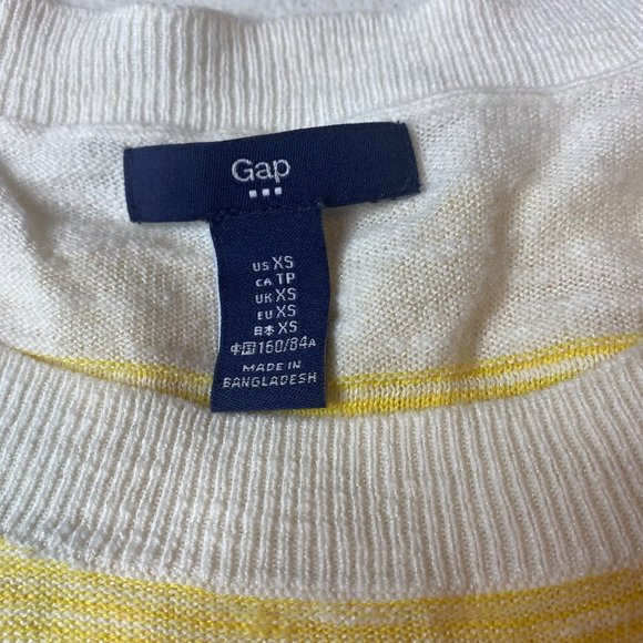 Gap yellow and white striped sweater size XS - Picture 3 of 6